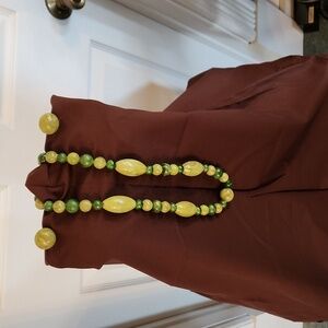 Jade Bead Necklace and Earrings Set